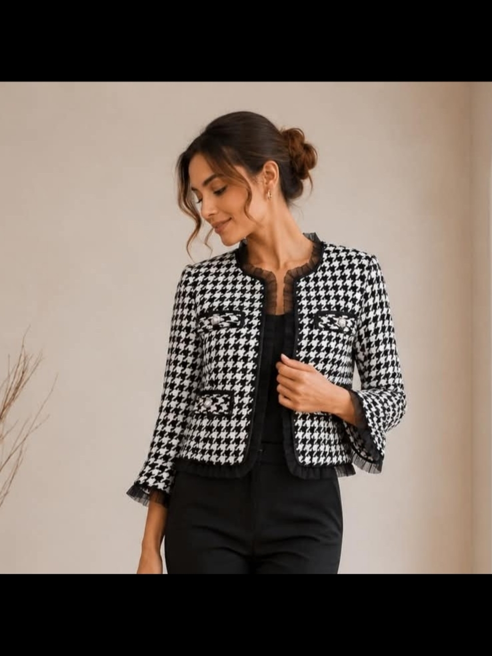 BAIA bleu label  Jacket - Black & White Women's Blazer